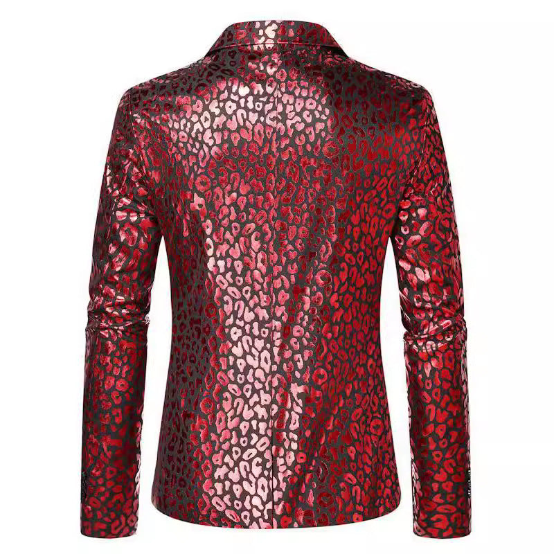 Herren Blazer Leopardenmuster Elegant Modern
