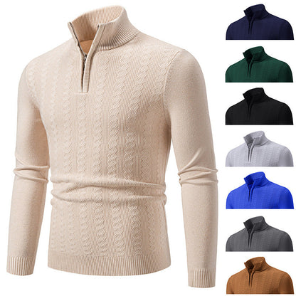 Herren Rollkragenpullover Modern mit Struktur-Muster Elegante Optik