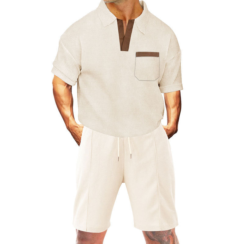 Herren Sportshirt Kurzarm mit Tasche und Laufshorts