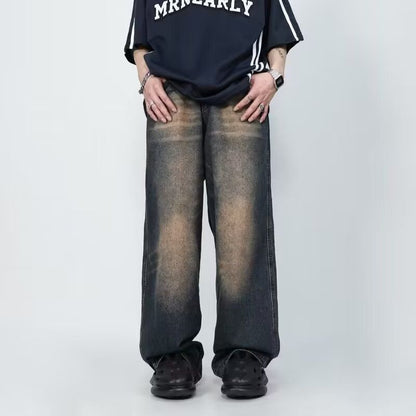 Herren Jeans Wide Leg Vintage Style Used Look Berlin