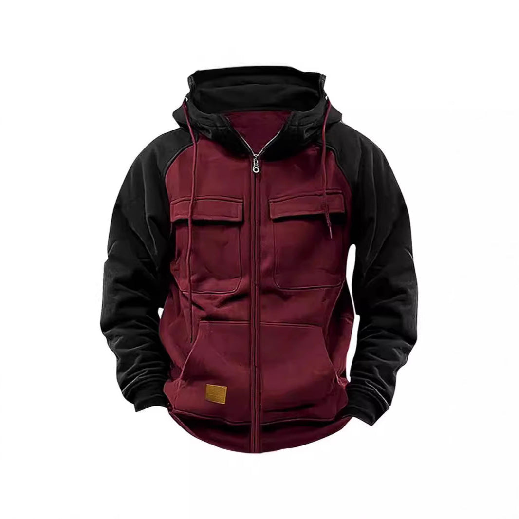 Herren Kapuzenjacke Funktionell mit Vordertaschen Hochwertig - BerlinGlamour