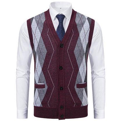 Herren Strickweste Classic Rautenmuster Elegante