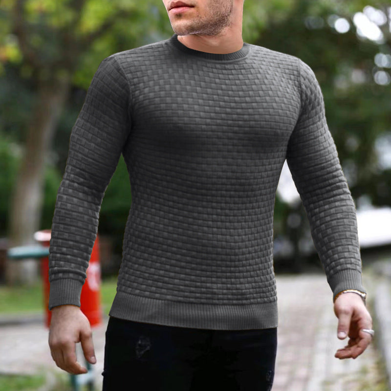 Herren Pullover Rundhals Modern Karo Muster