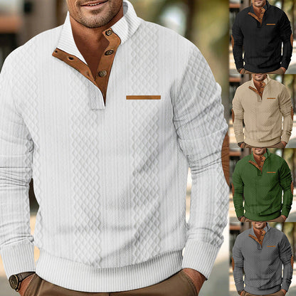 Herren Pullover Modern Struktur Kragen