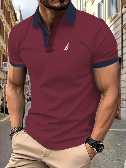 Herren Polohemd Elegant Moderner Kragen Knopfleiste