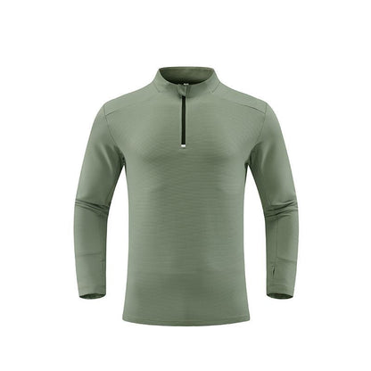 Herren Funktionsshirt Langarm Atmungsaktiv Mit Stehkragen