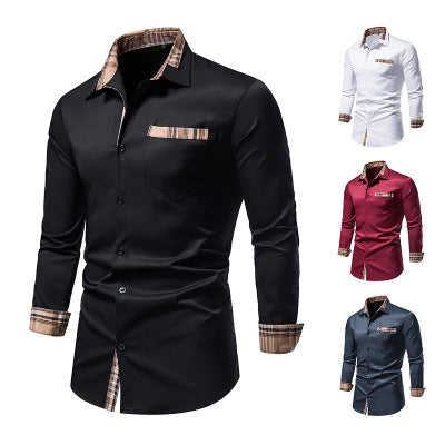 Herren Hemd Langarm Karo Kragen Modern Berlin Style - BerlinGlamour