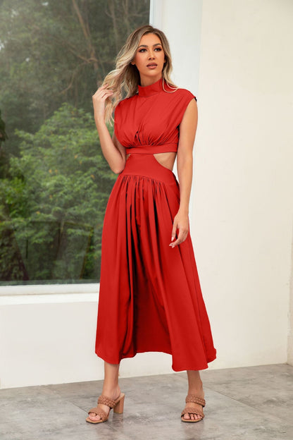 Sommerkleid Damen Cut-Out Halskragen Modern
