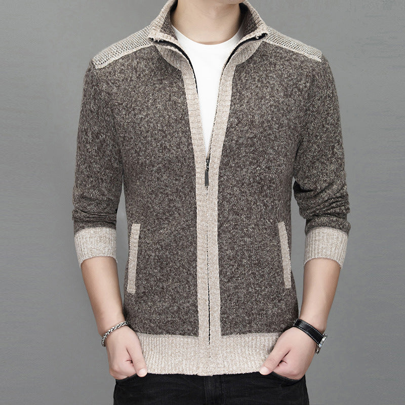 Herren Strickjacke Modern Hochgeschlossen Zipper