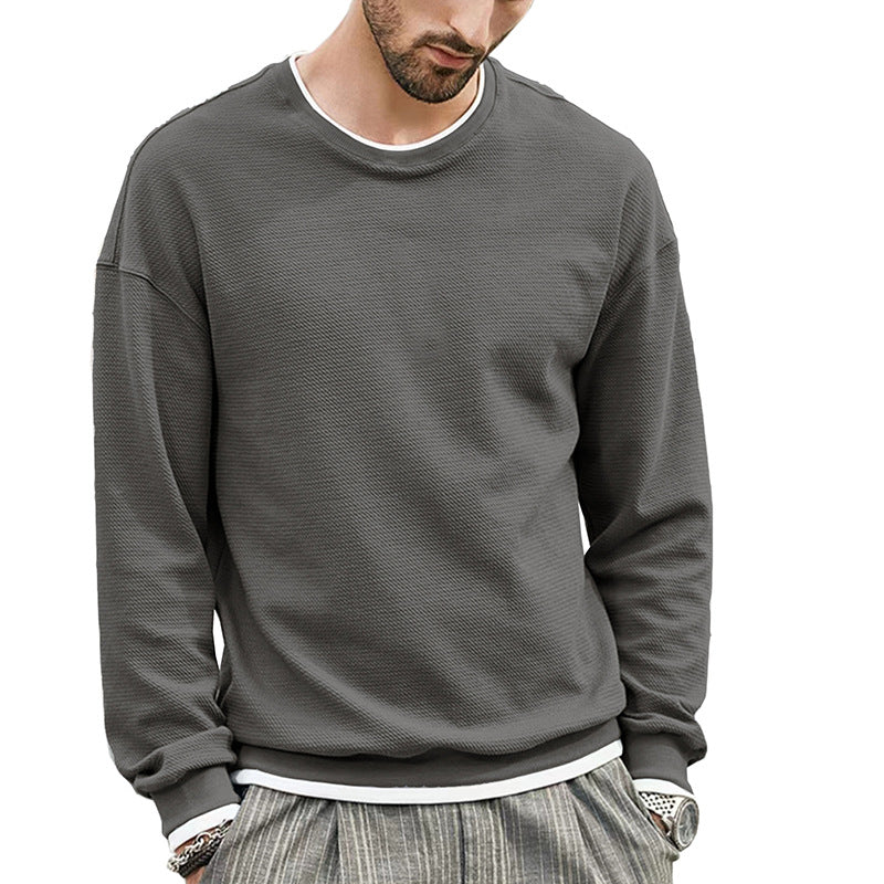 Herren Sweater Langarm Strukturiert Modern