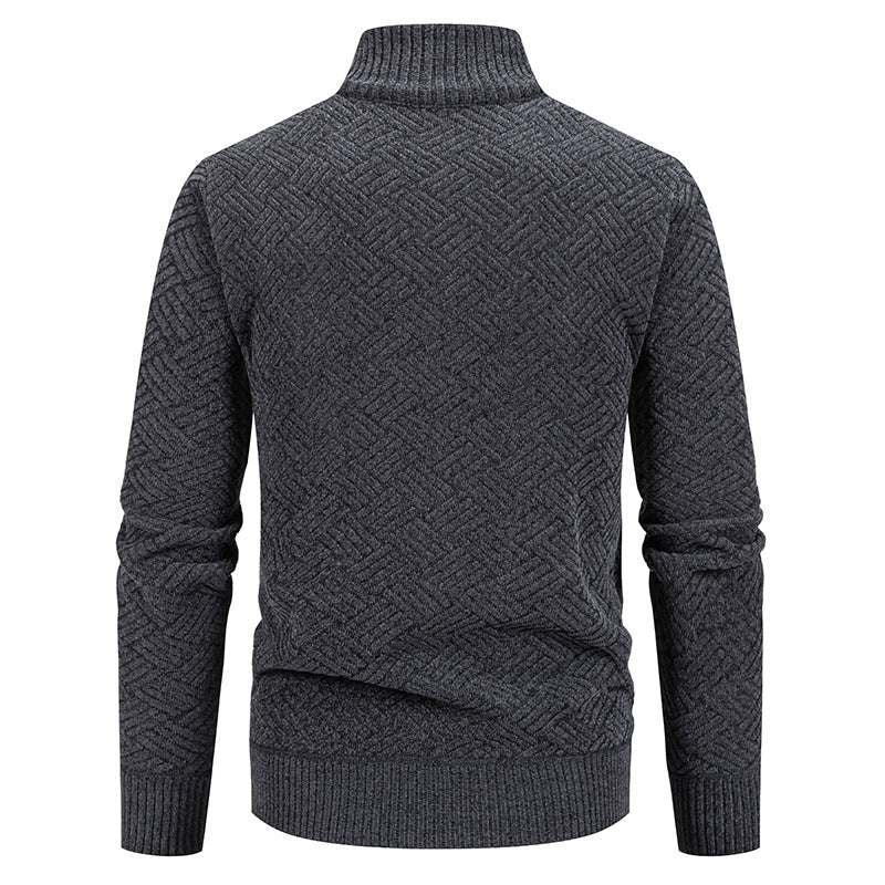 Herren Strickjacke Modern mit Reißverschluss und Buntmuster