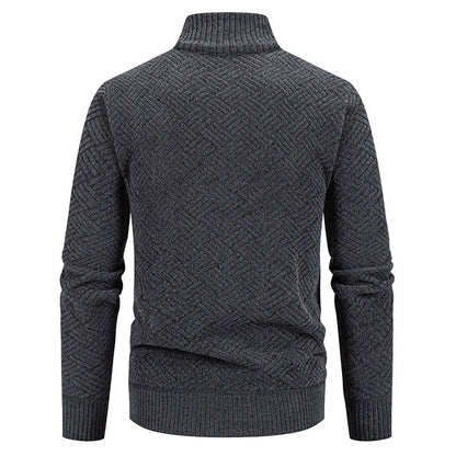 Herren Strickjacke Modern mit Reißverschluss und Buntmuster