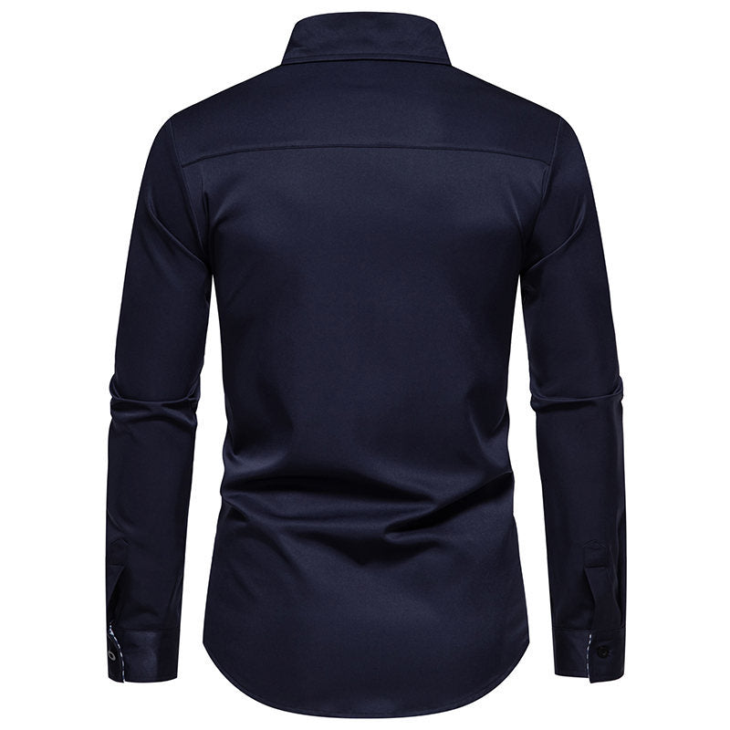 Herren Langarmhemd mit Streifen Design Modern Slimfit