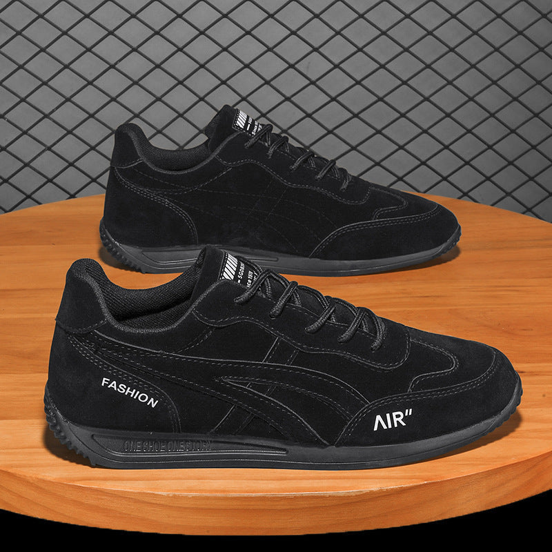 Damen Sneaker Weich Wildleder Atmungsaktiv Sportlich Schwarz