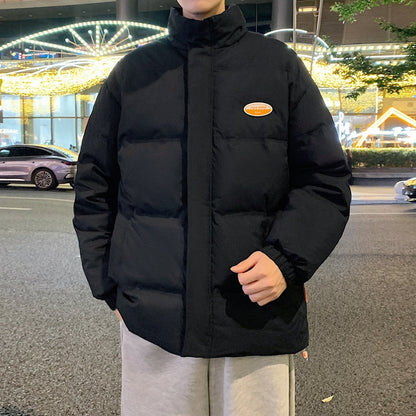 Herren Steppjacke Verstellbare Kapuze Warm Geplüsst
