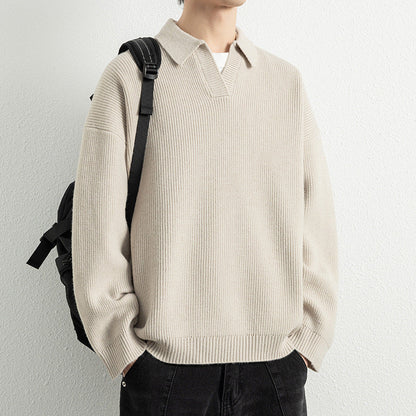 Herren Strickpullover Modern V-Ausschnitt Sportlich