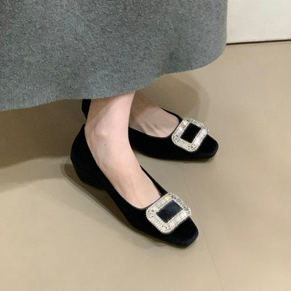 Damen Ballerinas Schimmernde Schuhe Elegant Mit Schmuckdetail