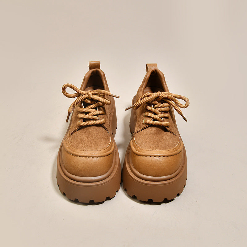 Damen Plateau Schuhe Chunky Schnürstiefel Robust