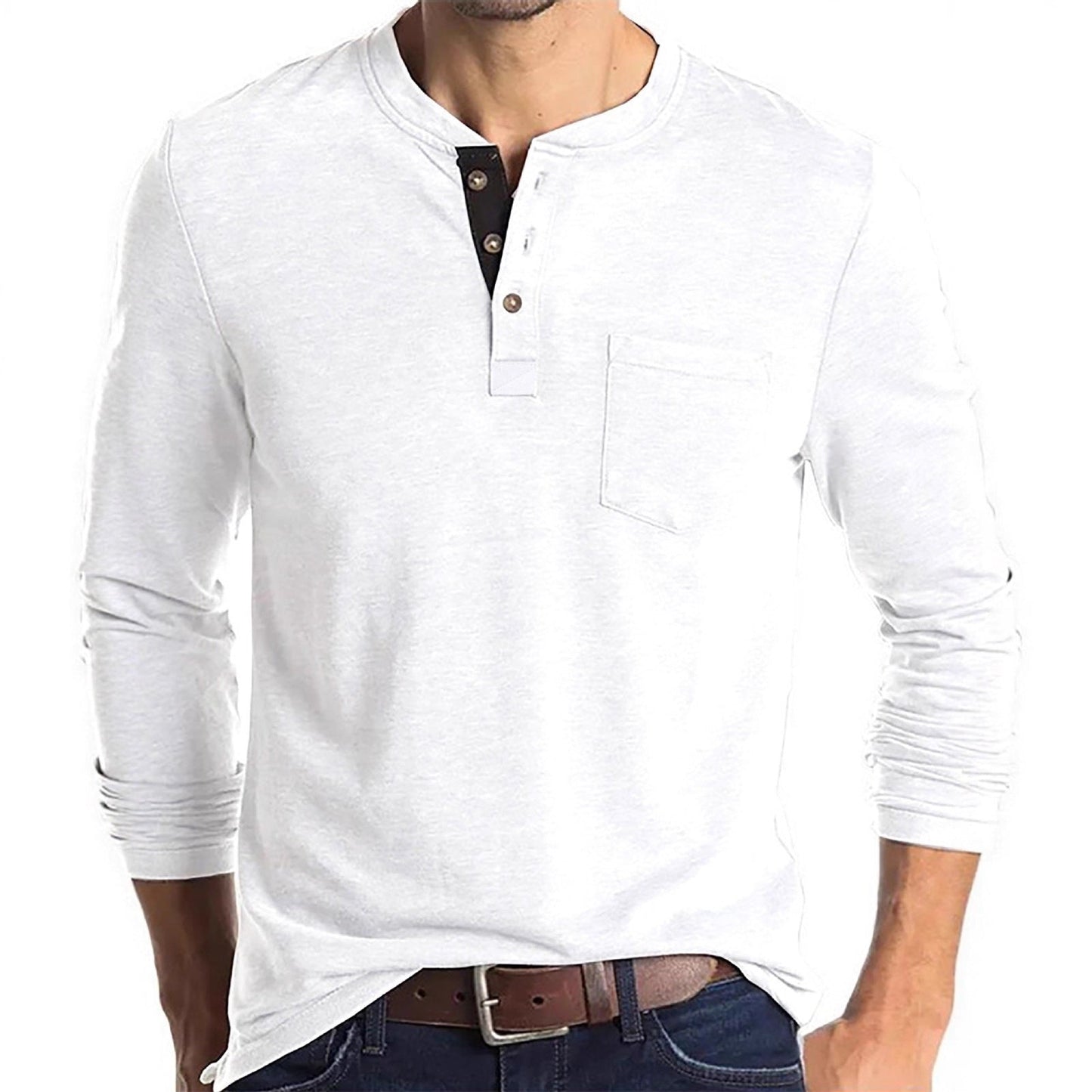Herren Hemd Langarm mit Brusttasche Modern Elegant