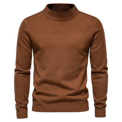 Herren Rollkragenpullover aus Merinowolle Elegent Schwarz