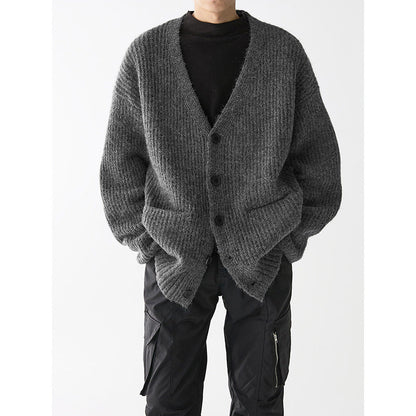 Herren Strickjacke Grobstrick Mit Taschen Modern