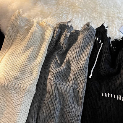 Herren Strickpullover Lässig Asymmetrisch Modern