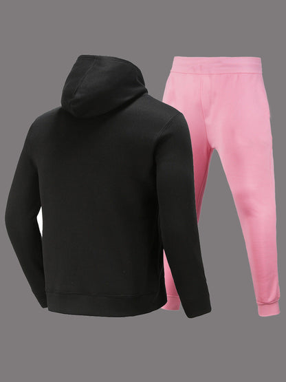 Herren Sportset Hoodie Jogginghose mit Engel Motiv Modern