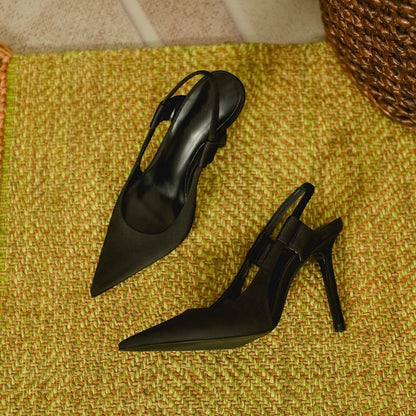 Damen High Heel Slingpumps Spitze Absatz Elegante Schuhe