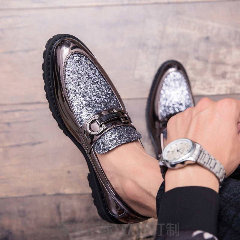 Damen Mokassins Glitzernde Schuhe Elegant Modern