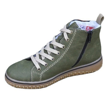 Damen Schnürstiefeletten Warm Bequem Robust