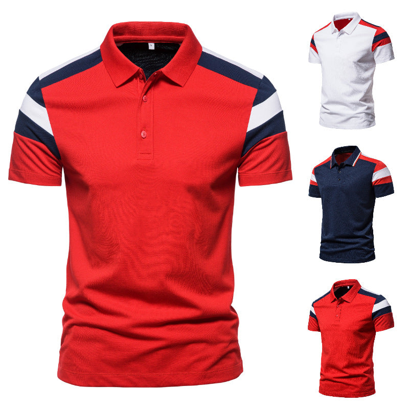 Herren Poloshirt Farbblock Modern Atmungsaktiv