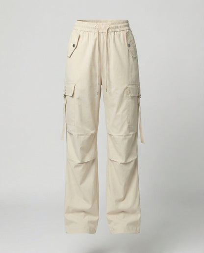 Damen Cargohose Weit Palazzo Elastisch Mit Taschen