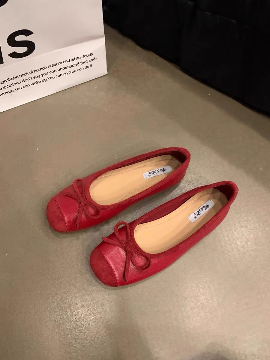 Damen Ballerinas Schimmernde Glanz Oberfläche Verspieltes Design