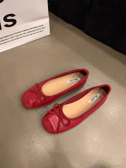 Damen Ballerinas Schimmernde Glanz Oberfläche Verspieltes Design
