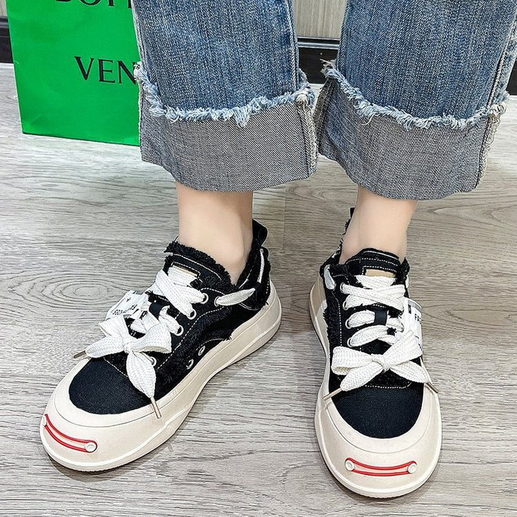 Damen Sneaker Trendy Schuhe mit Schnürung Modern