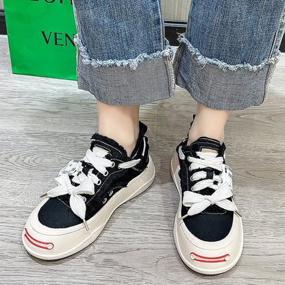 Damen Sneaker Trendy Schuhe mit Schnürung Modern