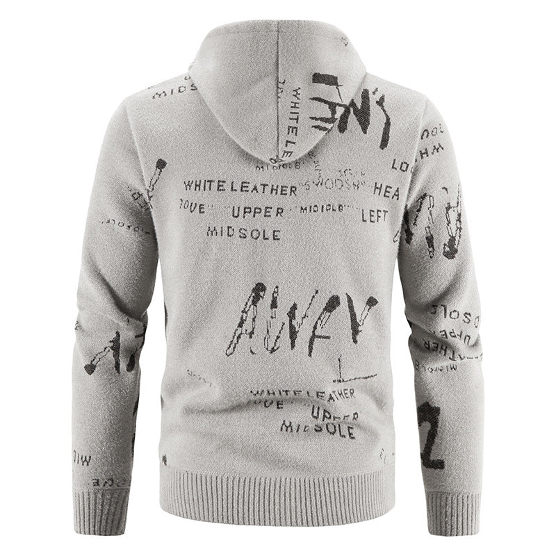 Herren Kapuzenjacke Graffiti Print Stretch