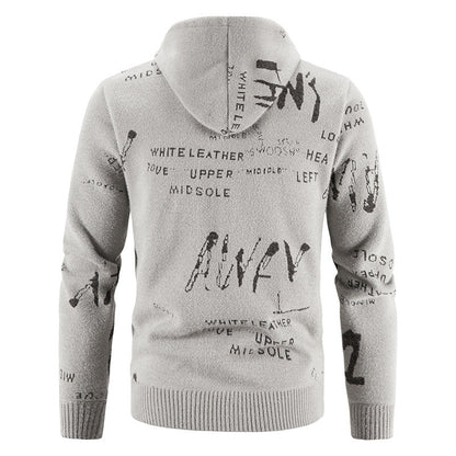 Herren Kapuzenjacke Graffiti Print Stretch