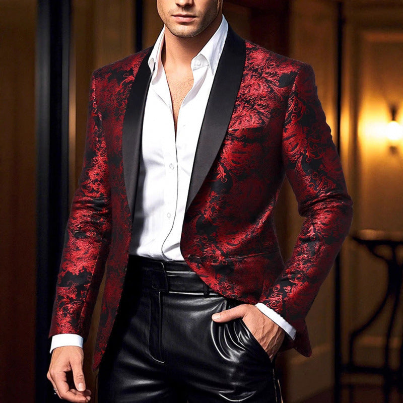 Herren Blazer Elegant Pailletten Muster Modern