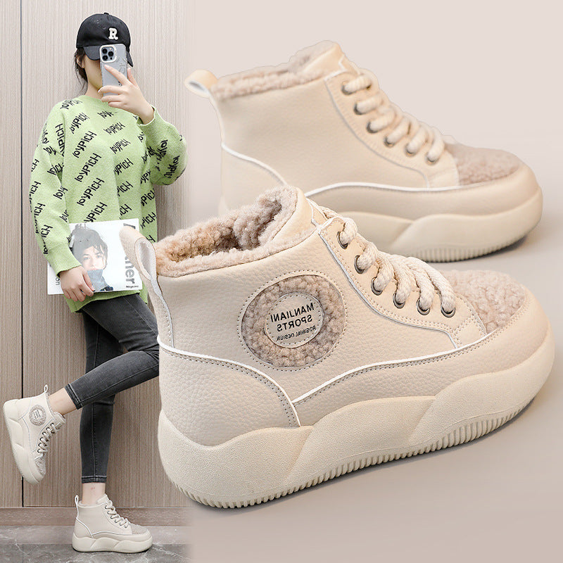 Damen Sneaker Hoch Flauschig Innenfutter Robust - BerlinGlamour