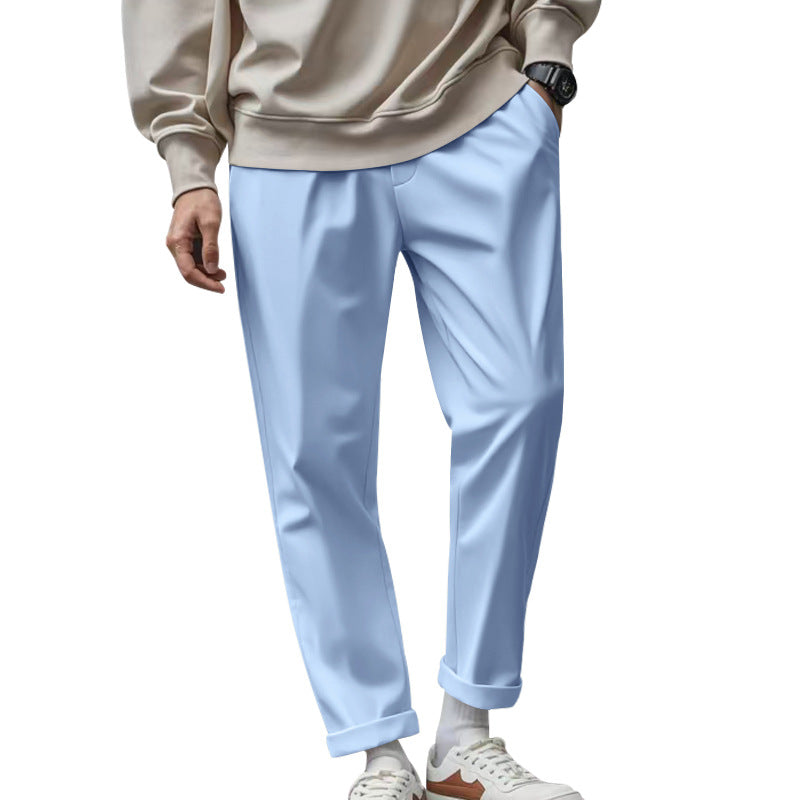 Herren Hose Bequem Stoffhose Elegant Grau