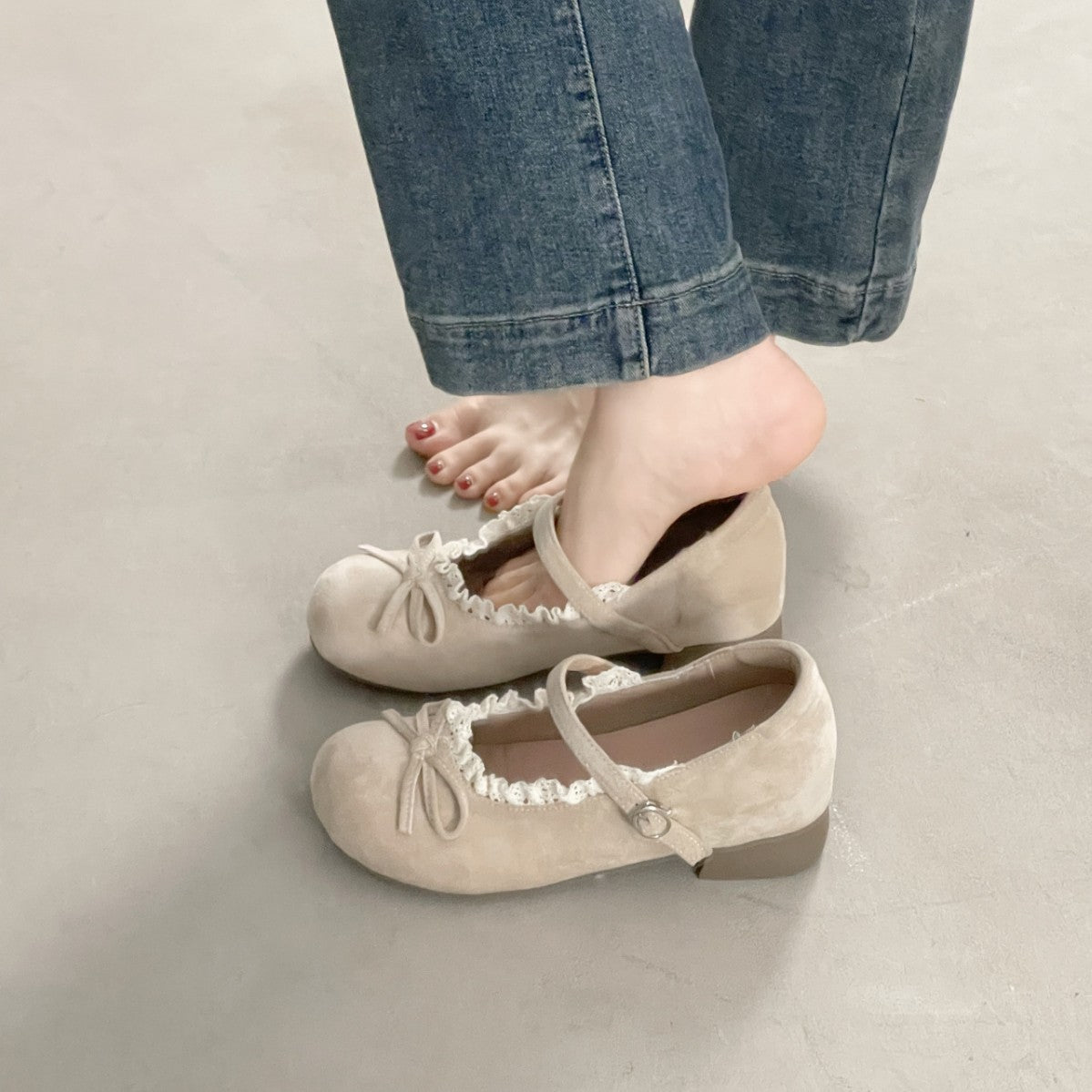 Damen Ballerinas Elegante Rüschen Sneaker Schuhe Bequem - BerlinGlamour