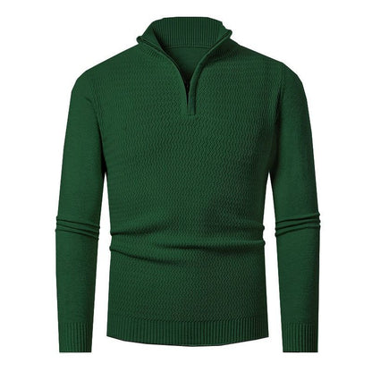 Herren Strickpullover Modern mit Reißverschluss und Wellenmuster
