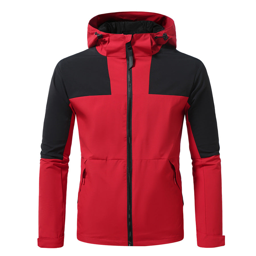 Herren Windbreaker Jacke Wasserdicht mit Kapuze und Taschen