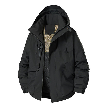 Herren Wetterjacke Multifunktionsjacke mit Fleece und verstellbarer Kapuze - BerlinGlamour
