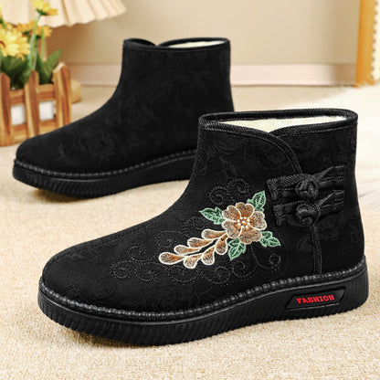 Damen Winter-Stiefel Elegante Bestickte Ankle Boots - BerlinGlamour