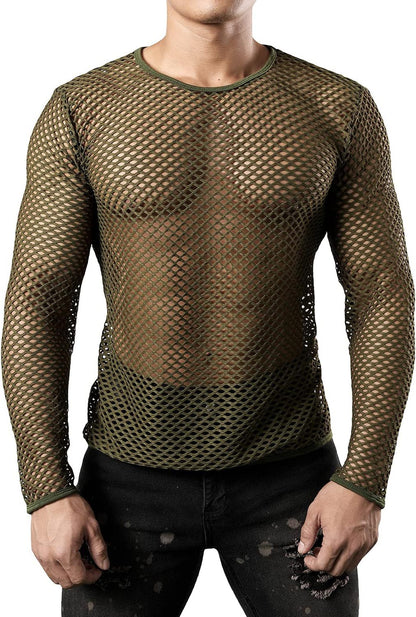 Herren Oberteil Langarm Netztop Modern