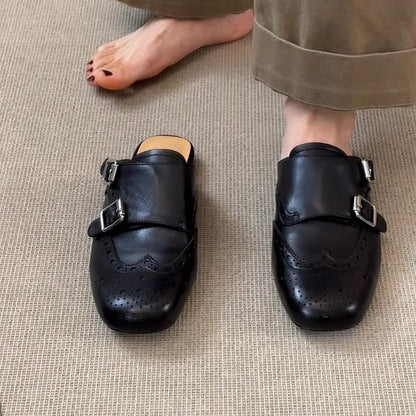 Damen Mokassins Perforiert Dekorativ Schnallen Schuhe - BerlinGlamour
