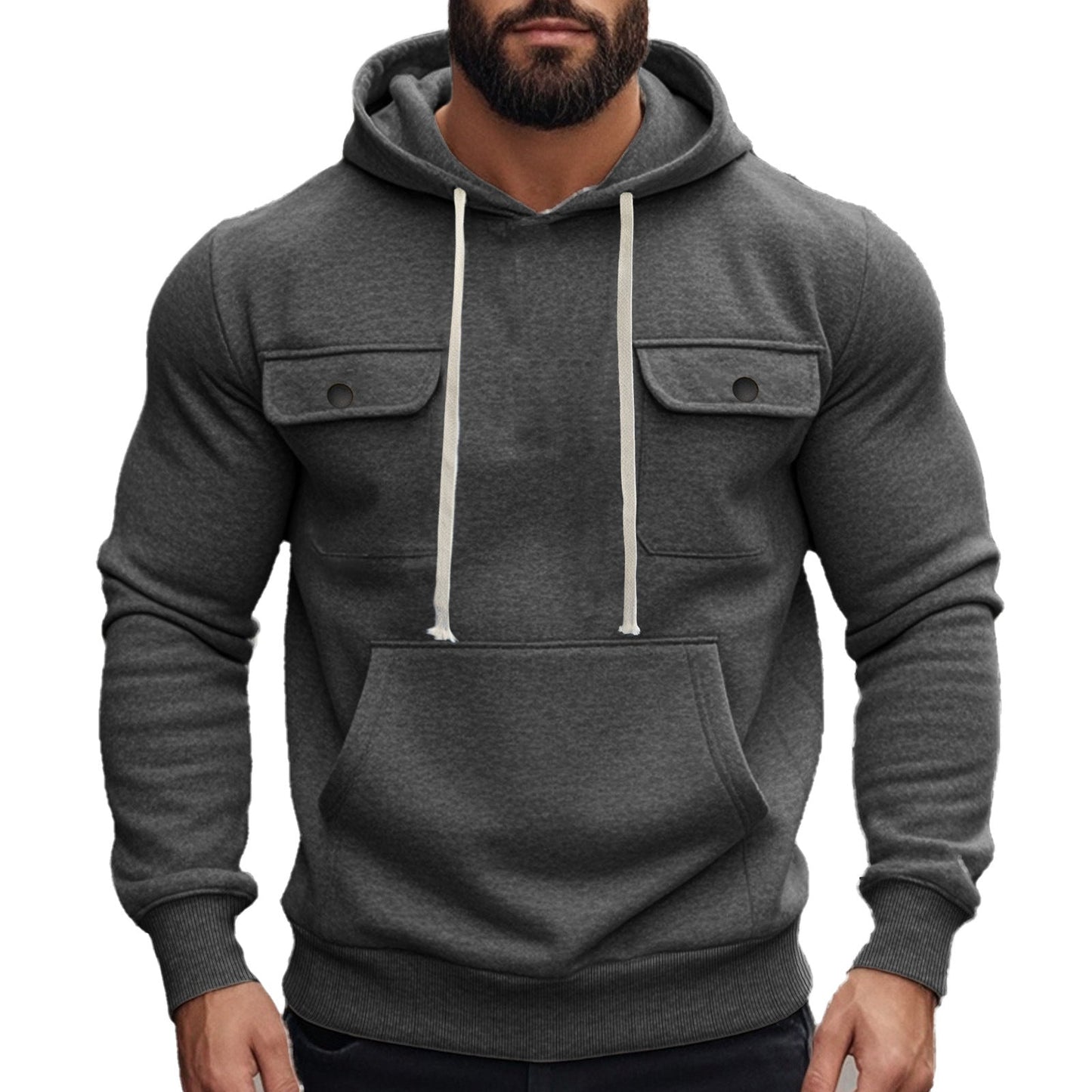 Herren Kapuzenpullover Bequem mit Taschen und Kordelzug - BerlinGlamour
