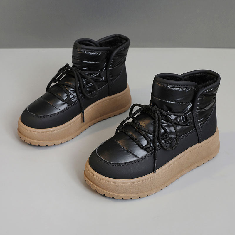 Damen Winterstiefeletten Warm Kunstfell Robust